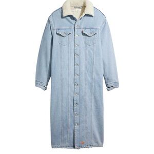 ERL X LEVIS EDITION DENIM COAT SHERPA SIZE XS